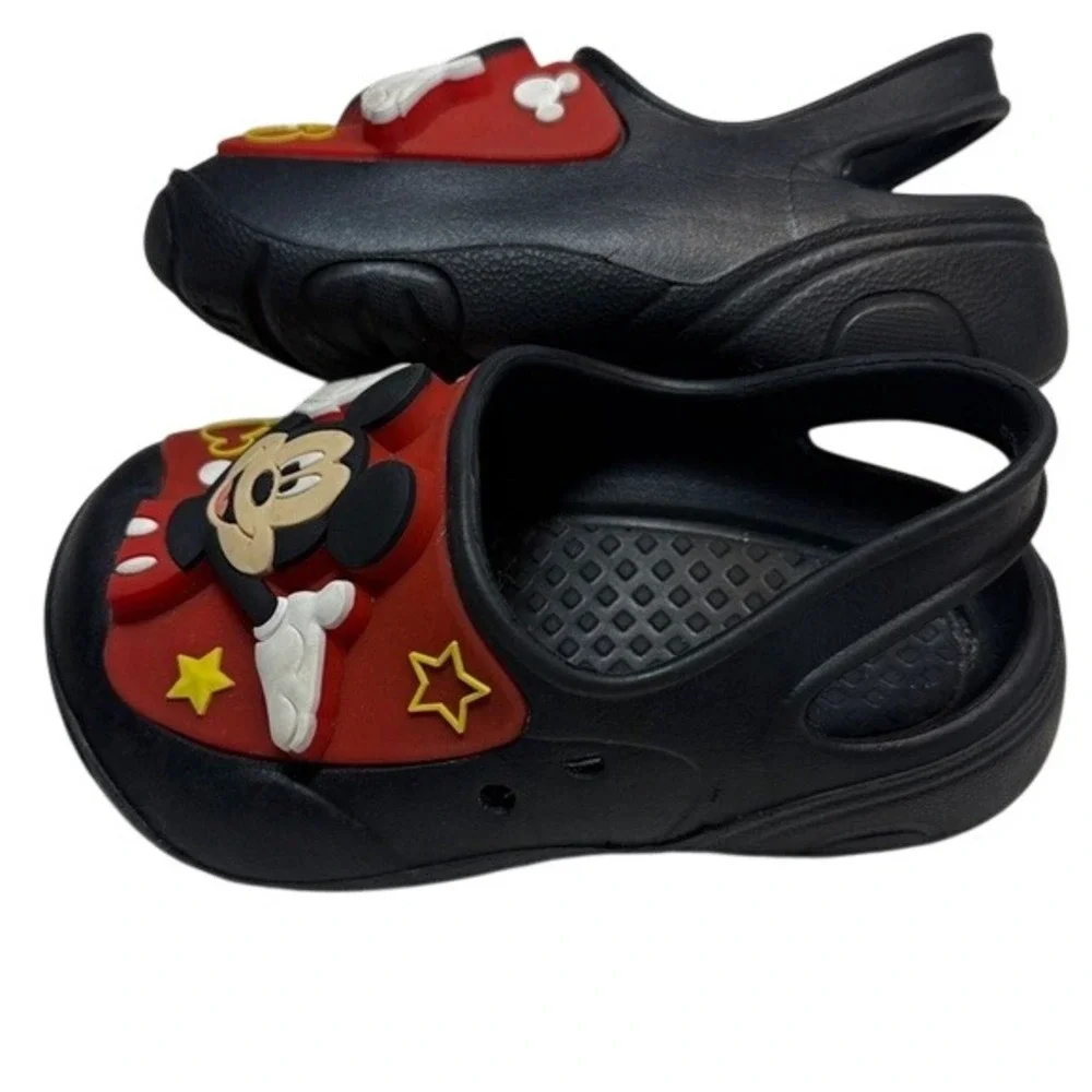 Disney Mickey Mouse Clogs Kids Black Red Unisex‎ 3D Character Slip On Size 5/6